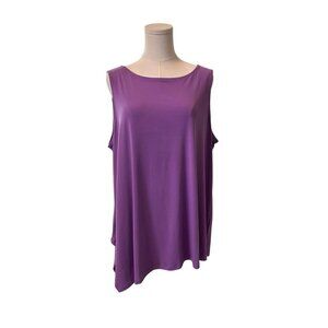 Susan Graver Women's XL Violet Purple Modern Essentials Sleeveless Stretchy Top